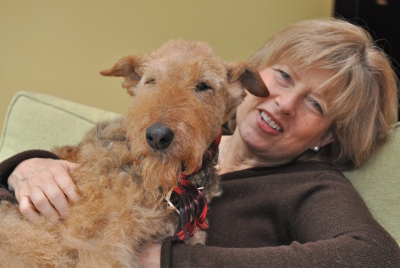 Illustrator Deborah Melmon and her dog Gracie
