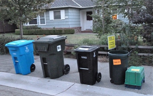 Surprise! New Recology garbage and recycle cans arrive early in Stanford Oaks neighborhood