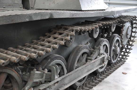 close up of tank wheels, Military Vehicle Technology Foundation