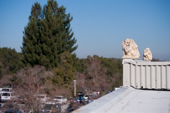 Gargoyles atop SLAC's building 280