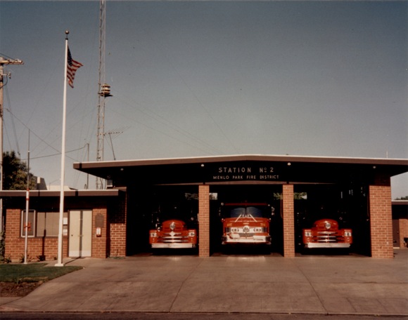 1956 photo of Menlo Park Fire Protection District Station 2