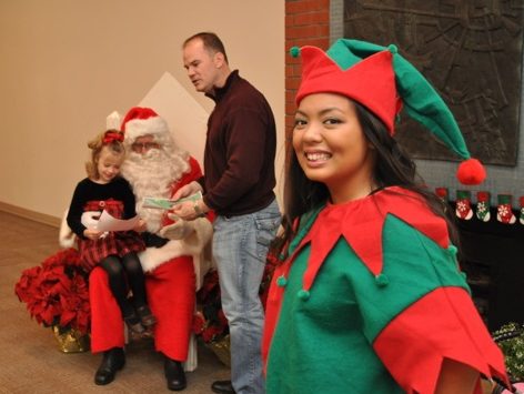 Photos with Santa and holiday crafts on December 10