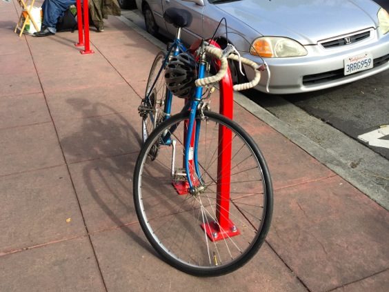 Spotted: New shiny red bike racks at Trader Joe’s