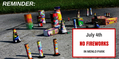 Reminder: Fourth of July fireworks are prohibited in Menlo Park & Atherton