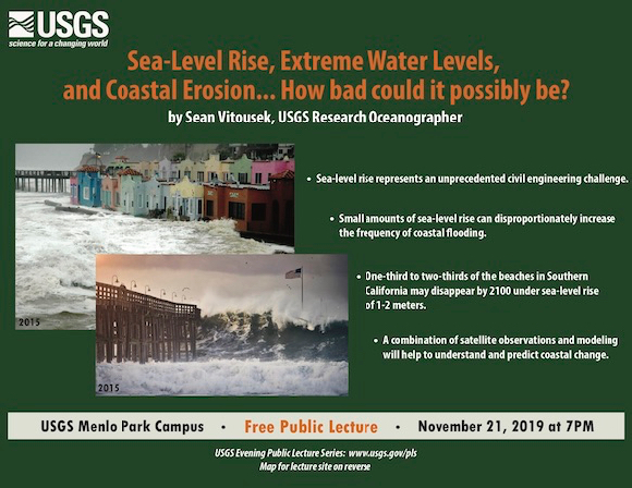 USGS free public lecture looks at sea level rise and coastal erosion on Nov. 21