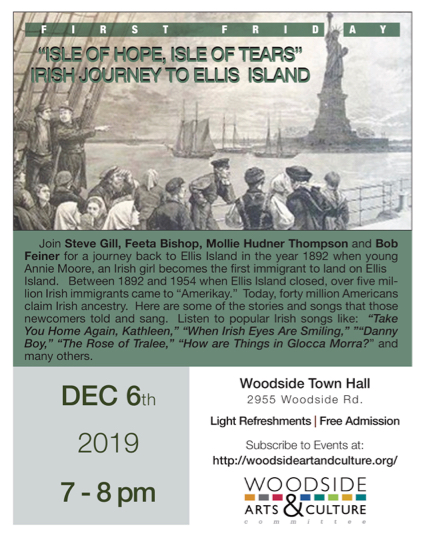 First Friday program looks at Irish journey to Ellis Island on Dec. 6