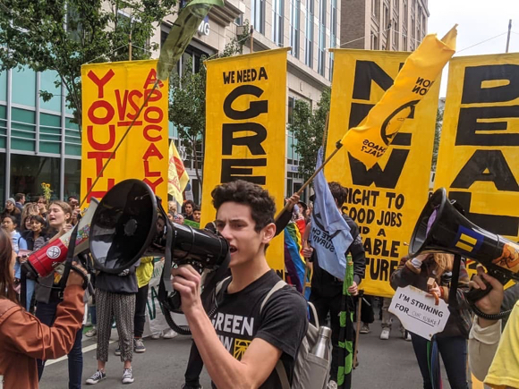 Kehillah Jewish High School student Henry Shane organizes Global Climate Strike march
