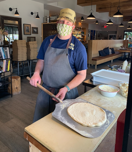 Spotted: Chef Greg Kuzia- Carmel making pizza at Camper