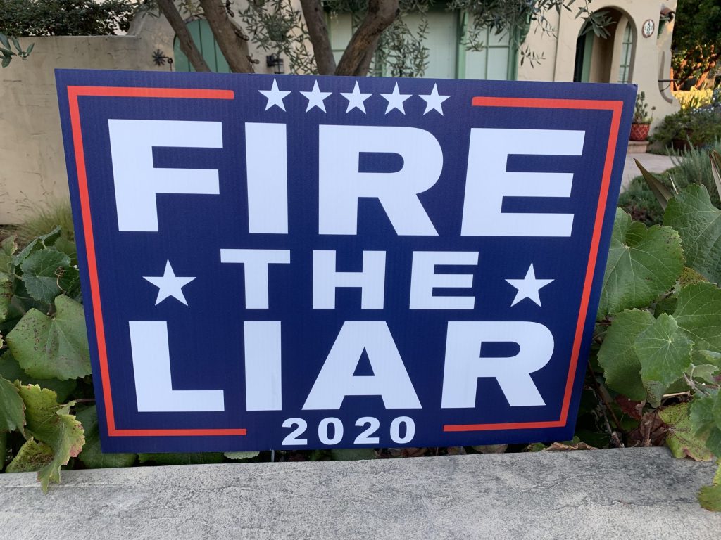 Spotted: Signs-of-the-time: FIRE THE LIAR