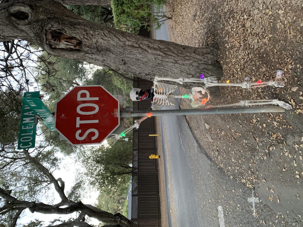 Spotted: Skeleton urging you to stop