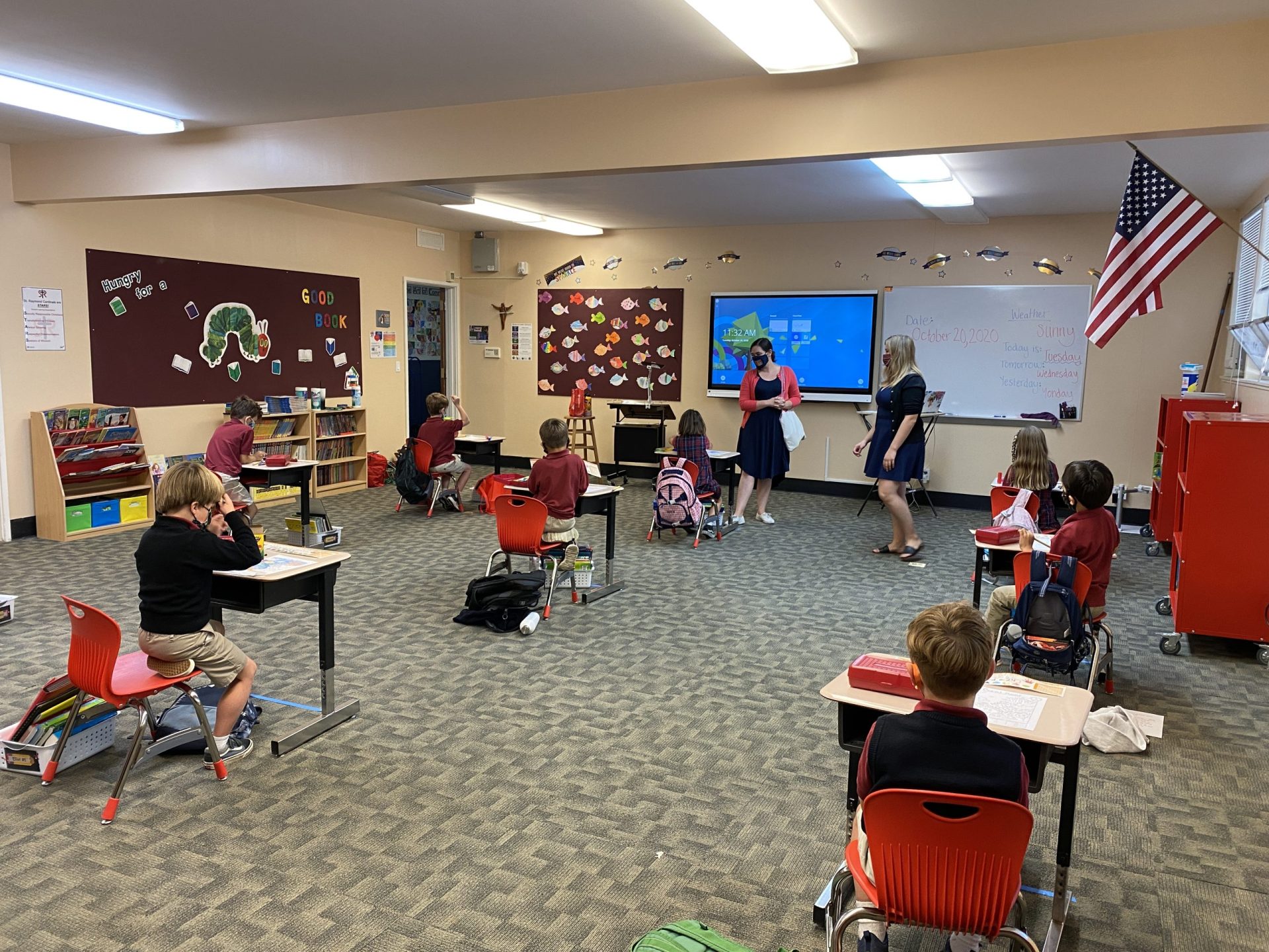 St. Raymond School in Menlo Park students back on campus InMenlo