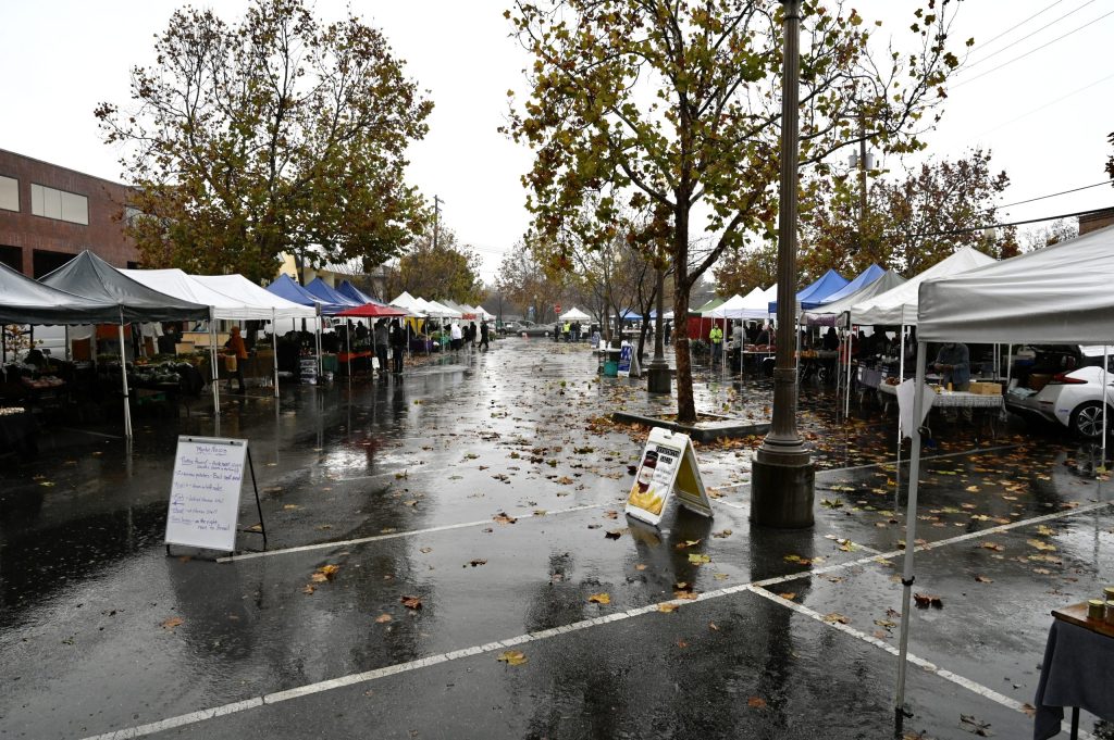 Rain off and on all day in Menlo Park