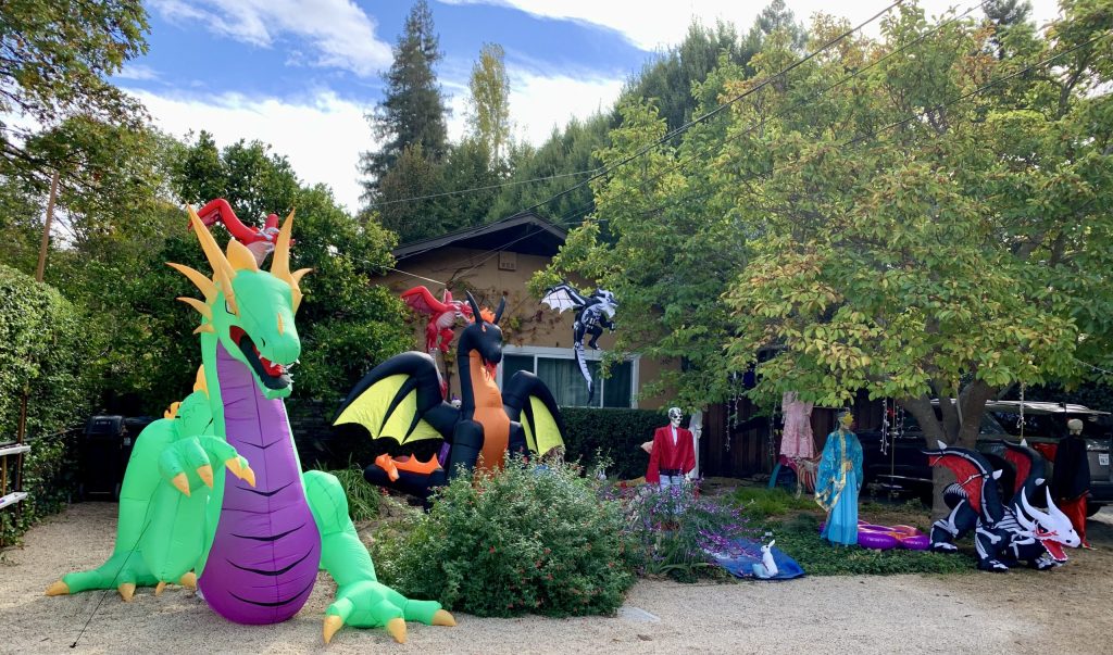 Neighborhood walk in Menlo Park yields dragons and jewelry