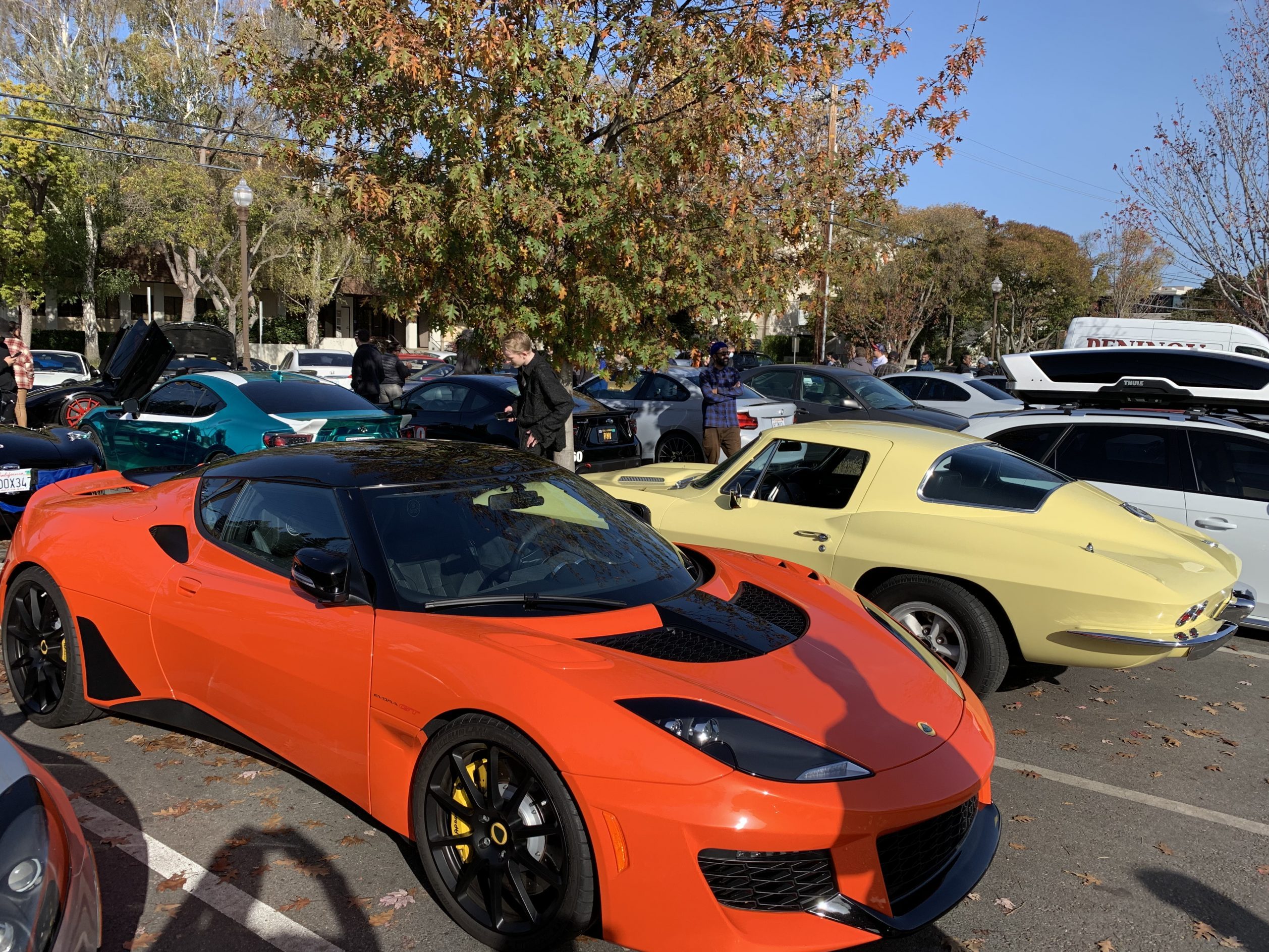 Spotted Car show in downtown Menlo Park parking lot InMenlo