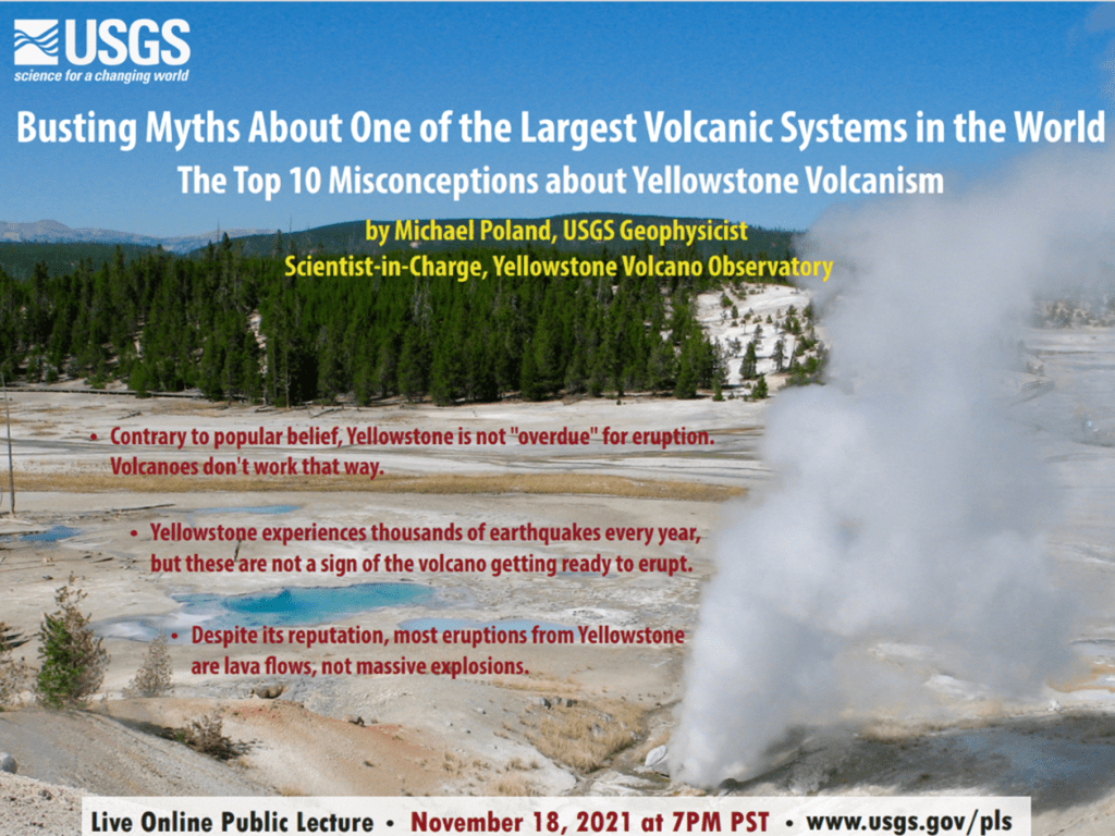 Misconceptions about Yellowstone Volcanism is topic on November 18