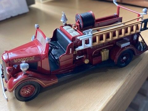 Woodside fire truck ornament for sale at San Mateo County History Museum