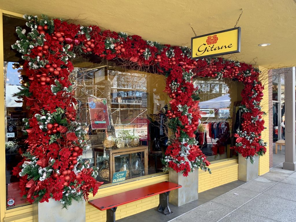 Spotted: Pretty holiday storefront at Gitane in downtown Menlo Park