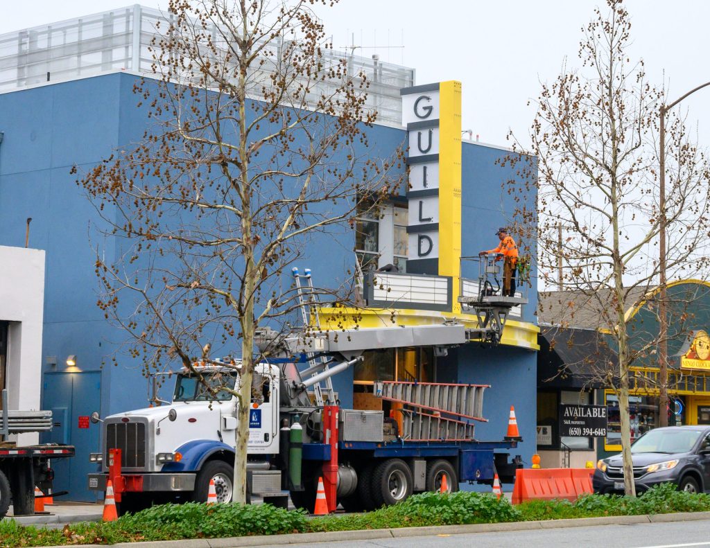 Spotted: Guild Theatre sign taking its place again on El Camino