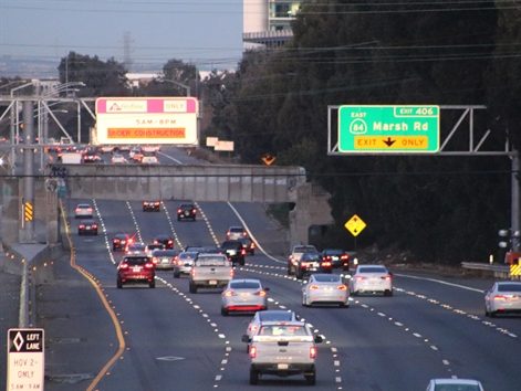 Express lanes on U.S. Highway 101 that run though Menlo Park open today