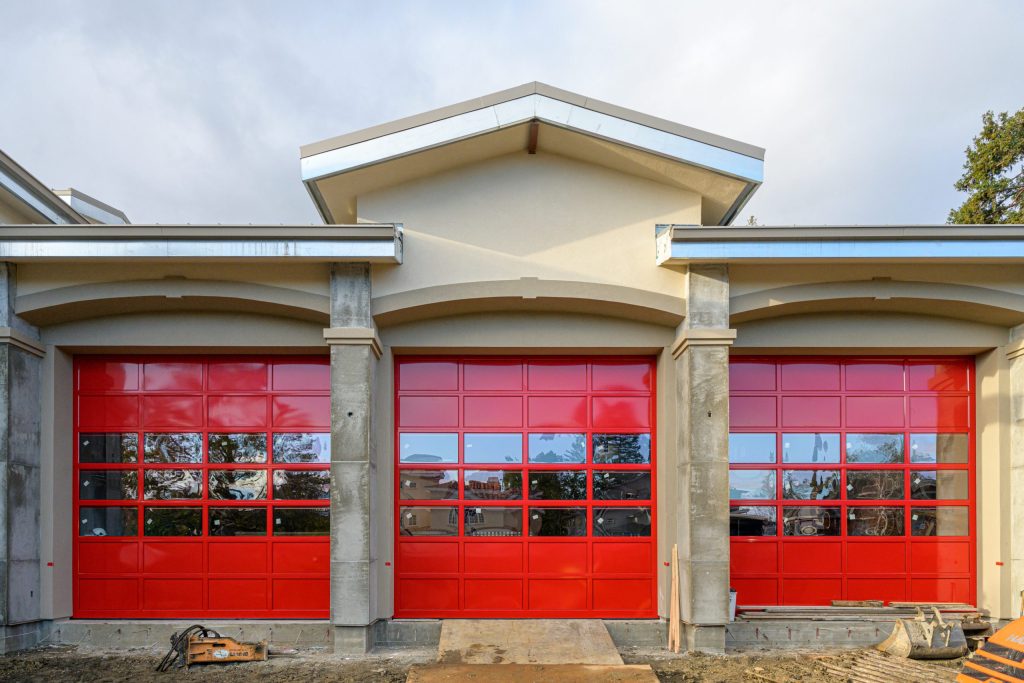 Spotted: Bright red doors at new fire house on the Alameda