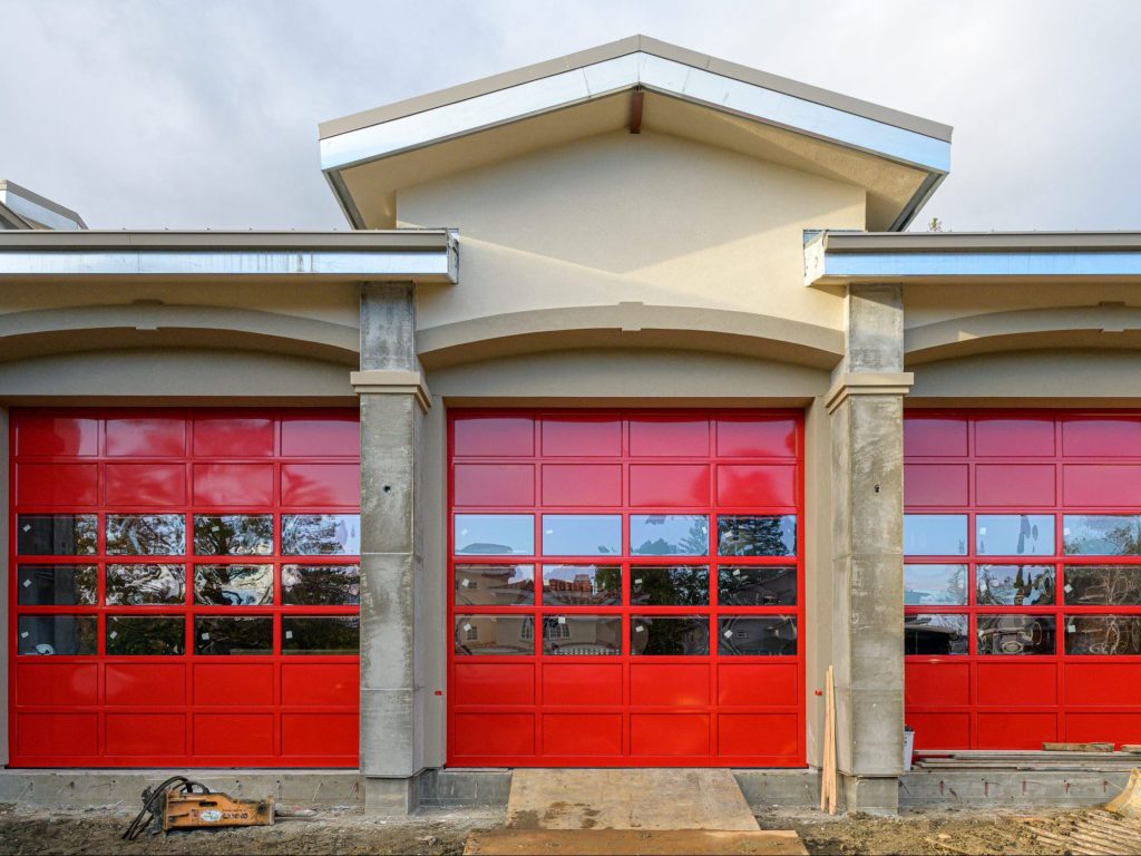 Spotted: Bright red doors at new fire house on the Alameda