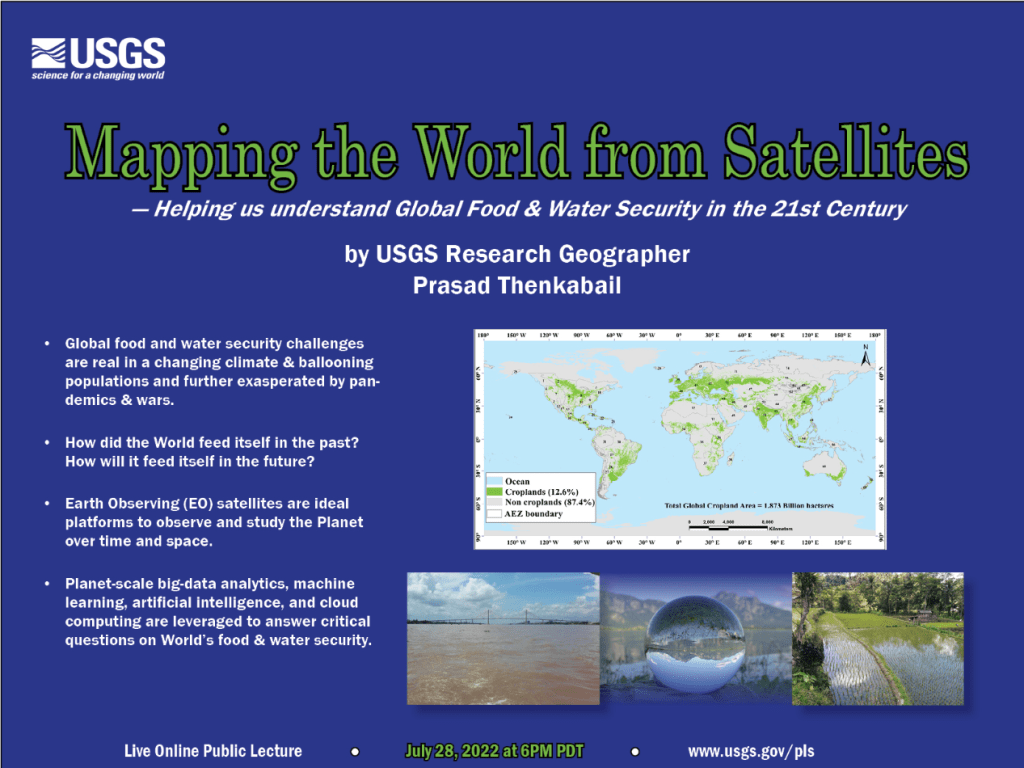 Mapping the World from Satellites  is USGS Virtual Public Lecture on July 28