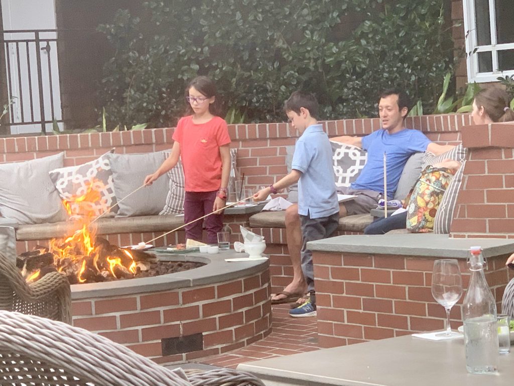 Spotted: Kids roasting marshmallows at Menlo Tavern
