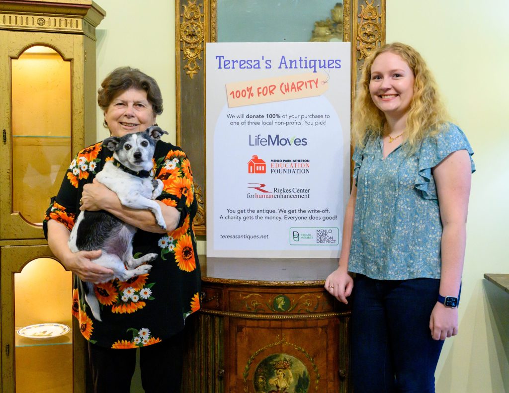 100% of sales from Teresa’s Antiques go to three local non-profits