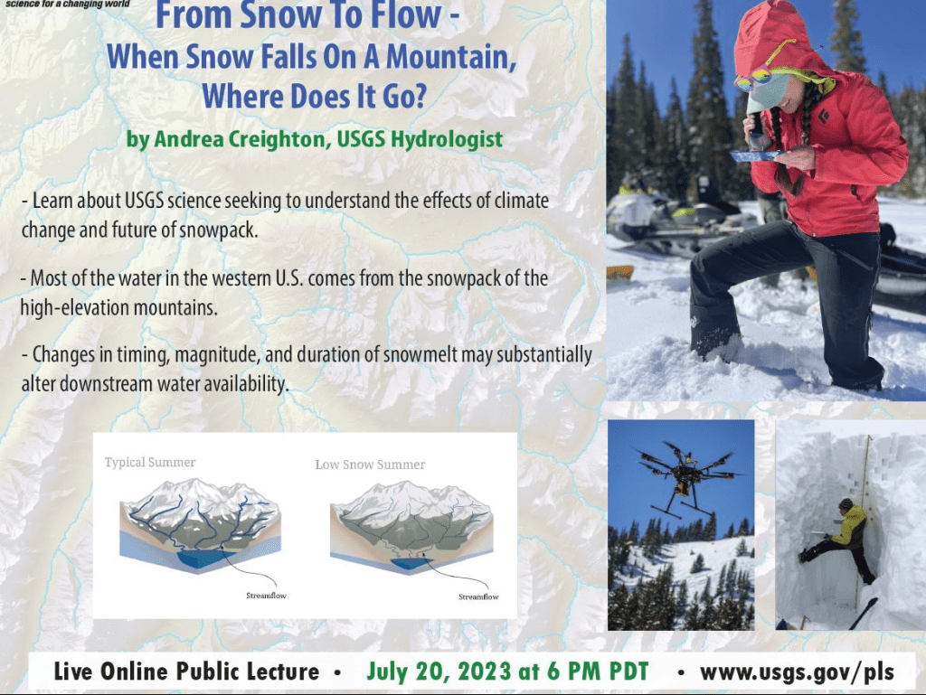 From Snow To Flow – When Snow Falls On A Mountain, Where Does It Go? is topic on July 20