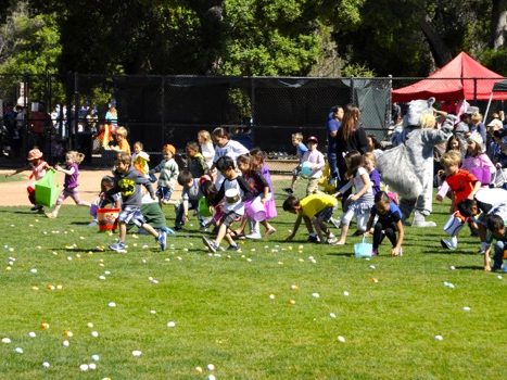 Egg hunt at Burgess Park field on March 30