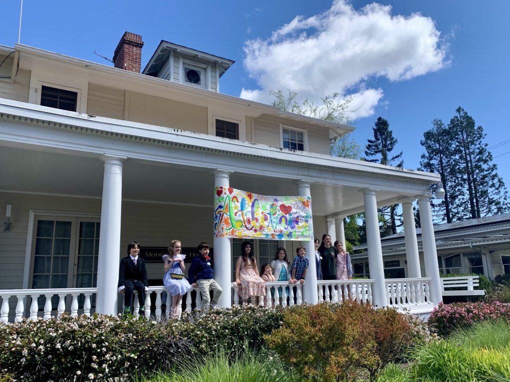 Spotted: Trinity kids with their Alleluia banner on Easter