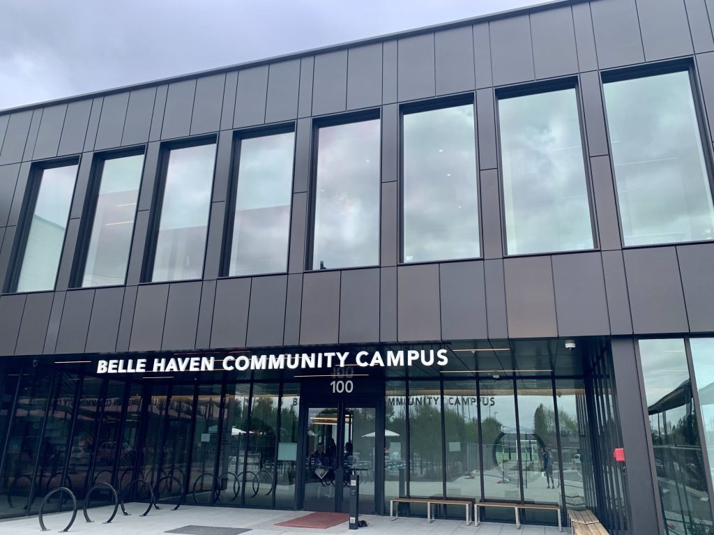 Getting a tour of the new Belle Haven Community Campus before May 18 opening
