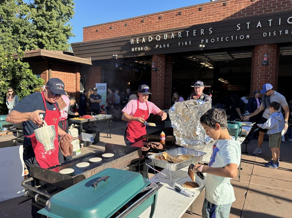 Locals turn out for the 24th annual Menlo Park Firefighters Association pancake breakfast
