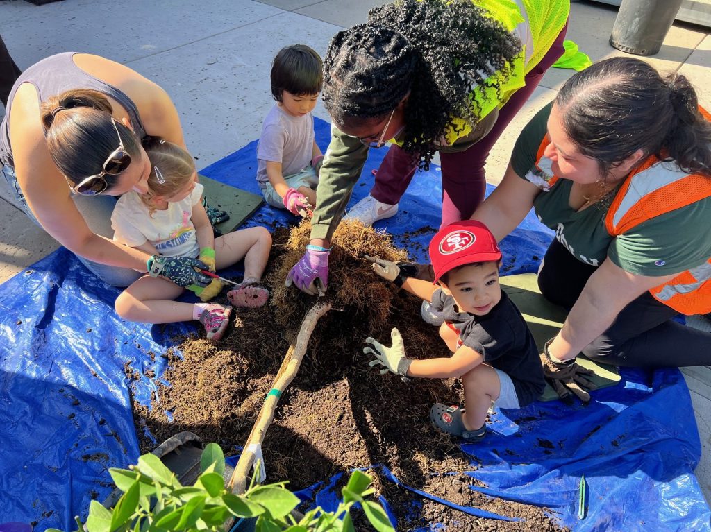 Community-led tree planting at early childhood center marks beginning of urban forestry effort in Belle Haven
