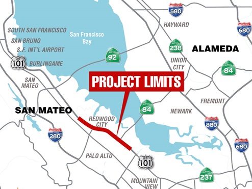 US-101 lane closures take place from 10 p.m. Dec. 20 – 5 a.m. Dec. 23