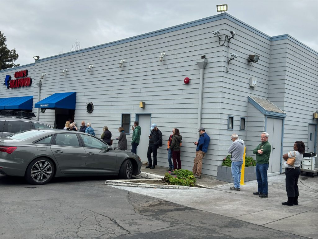 Spotted: Long line at Cook’s Seafood