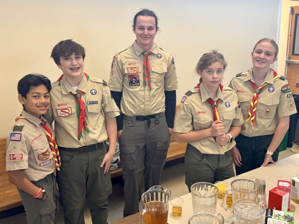 Spotted: Scouts, Scout Masters and Hillview band at annual pancake breakfast