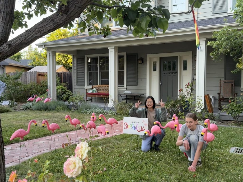 Flamingo flocking returns to Menlo Park as fundraiser for Girl Scout Troop 62696