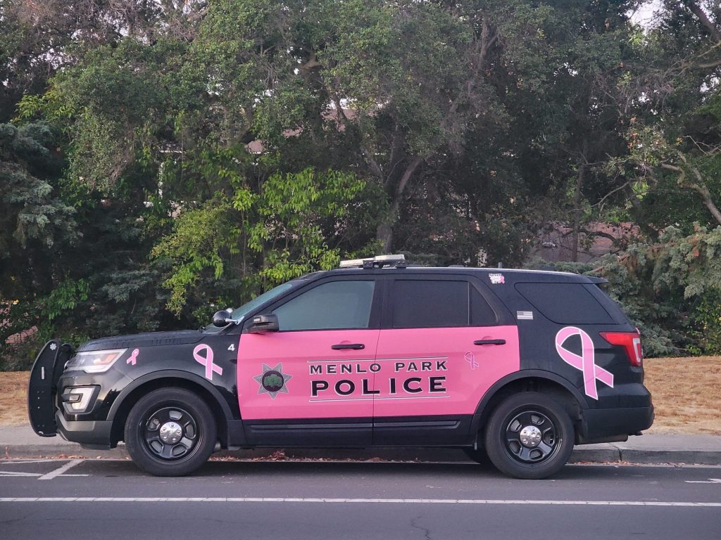 Menlo Park Police participating in Pink Patch Project for Breast Cancer Awareness