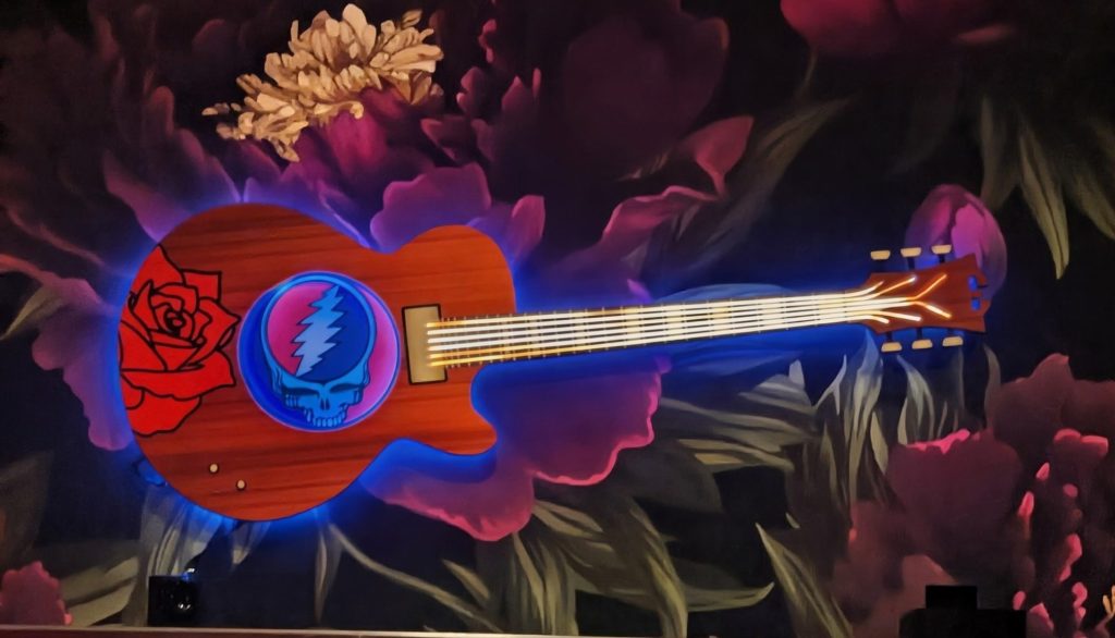Spiffy new guitar art adorns Bar Loretta in Menlo Park