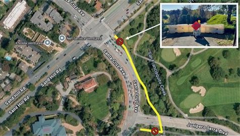 Path closed along San Francisquito Creek/Santa Cruz Ave