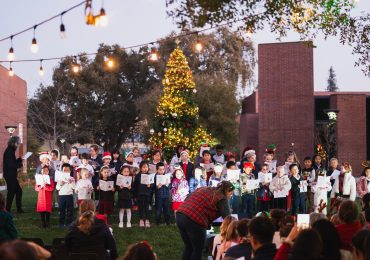 Spotted: Sacred Heart K-5 students tree lighting and singalong