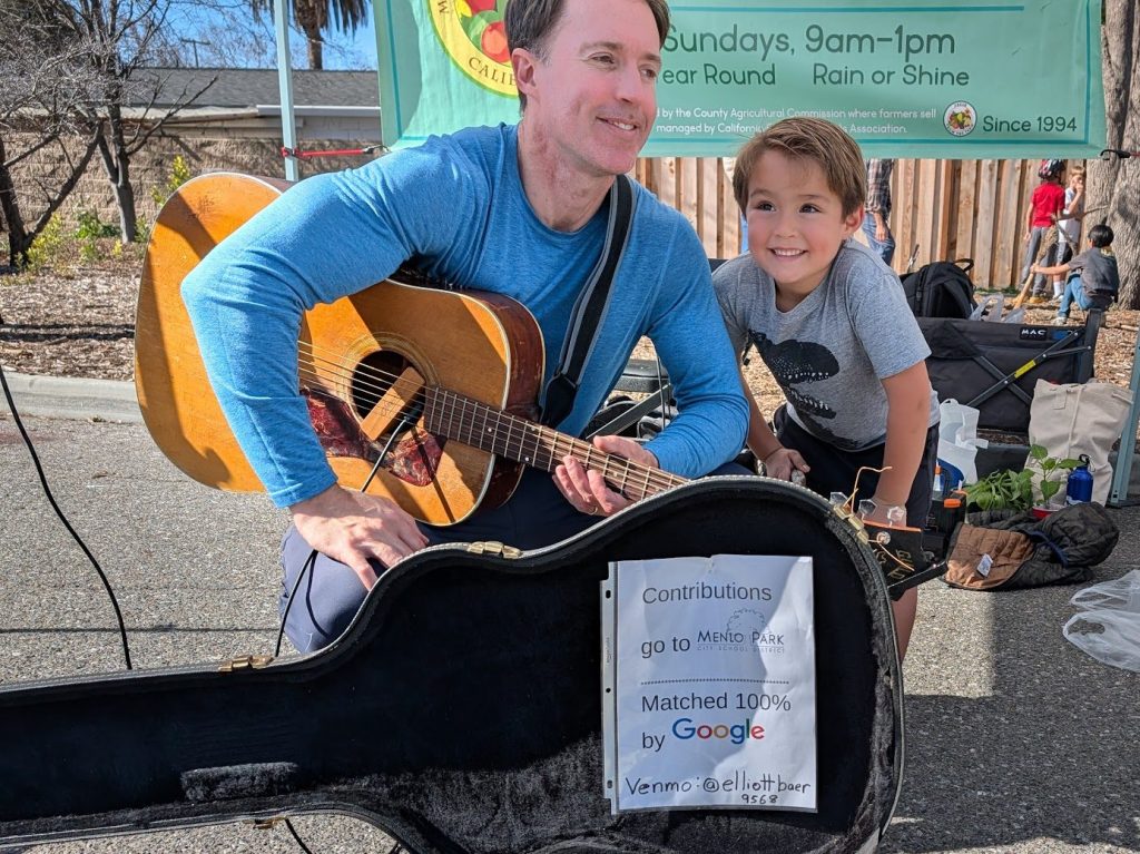 Spotted: Father and son raising money for Menlo Park schools