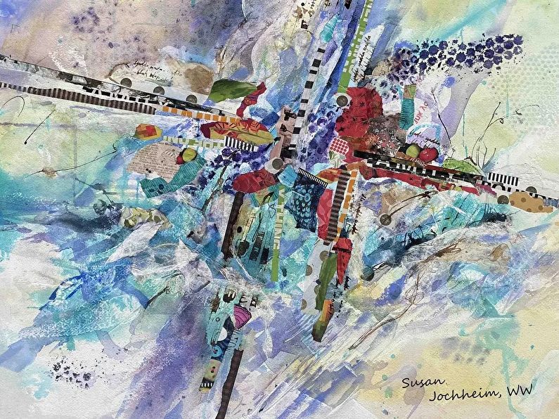 Watercolor and mixed media paintings by Susan Jochheim featured at Portola Art Gallery in March