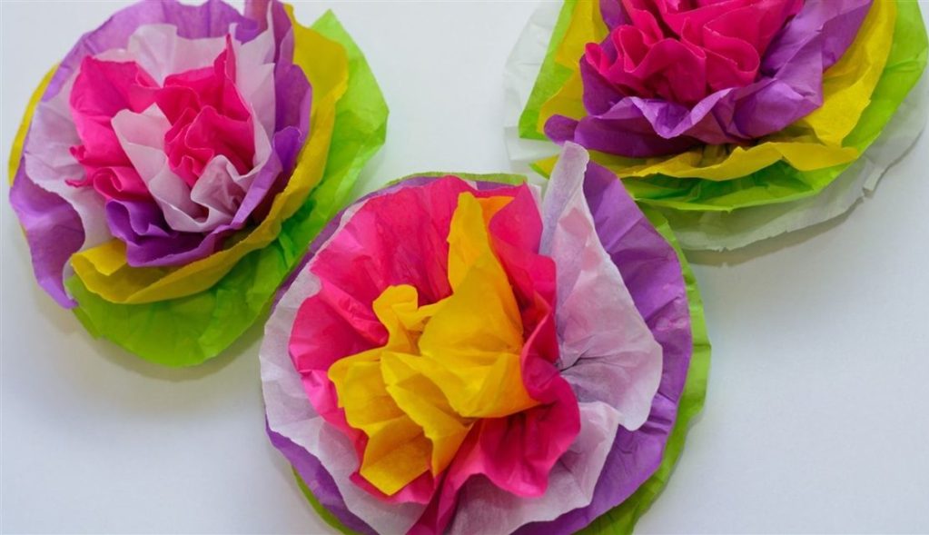 Create tissue-paper flowers on May 5 at Menlo Park Library