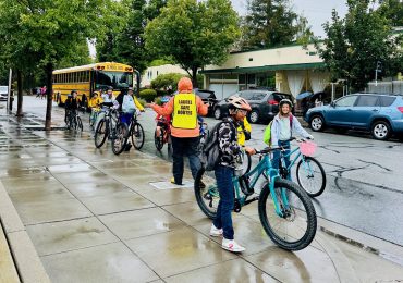 Spotted: Students riding bikes safely to school