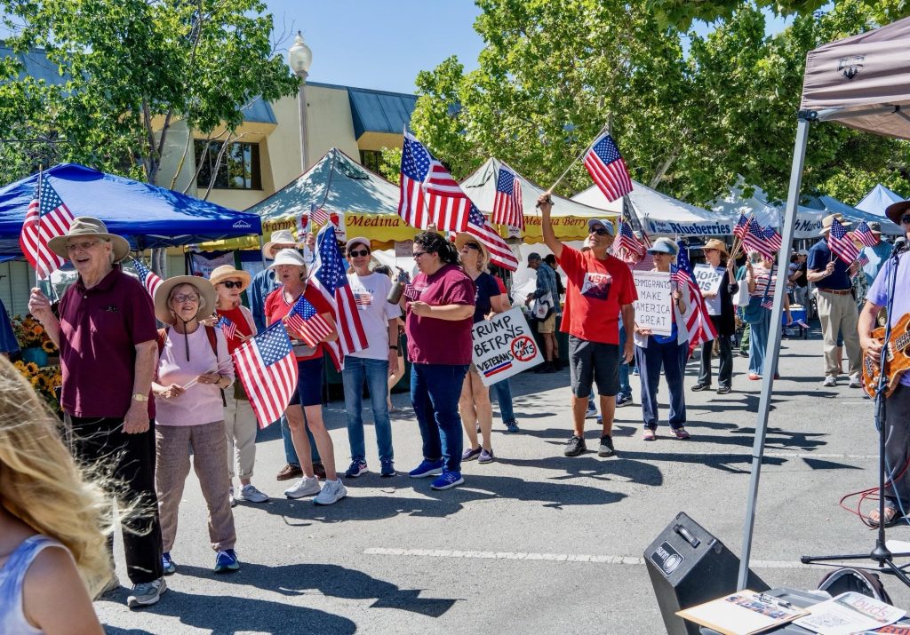 No Kings Day falls on Flag Day — and Menlo Park responds