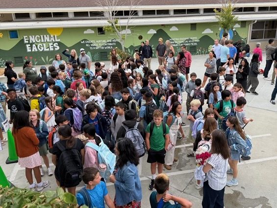 Eagles gather for school at Encinal on opening day