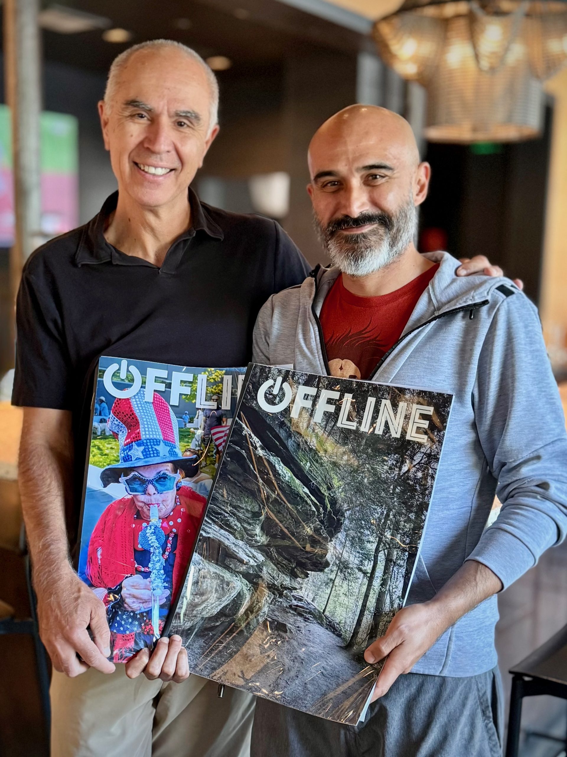 Pete Zivkov at CoffeeBar with Fernando Amado,
