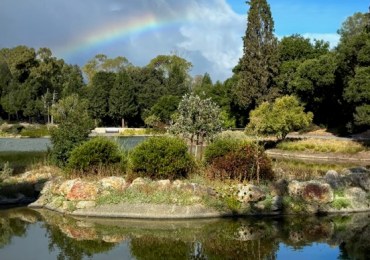 Spotted: Rainbow over Sharon Park this morning